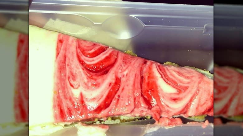 Carl's Jr. strawberry swirl cheesecake