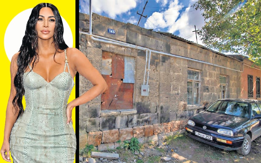 It's hard to picture Kim Kardashian, one of the world's most famous reality TV stars, at her family's ancestral home in Armenia. So we've done it for you !