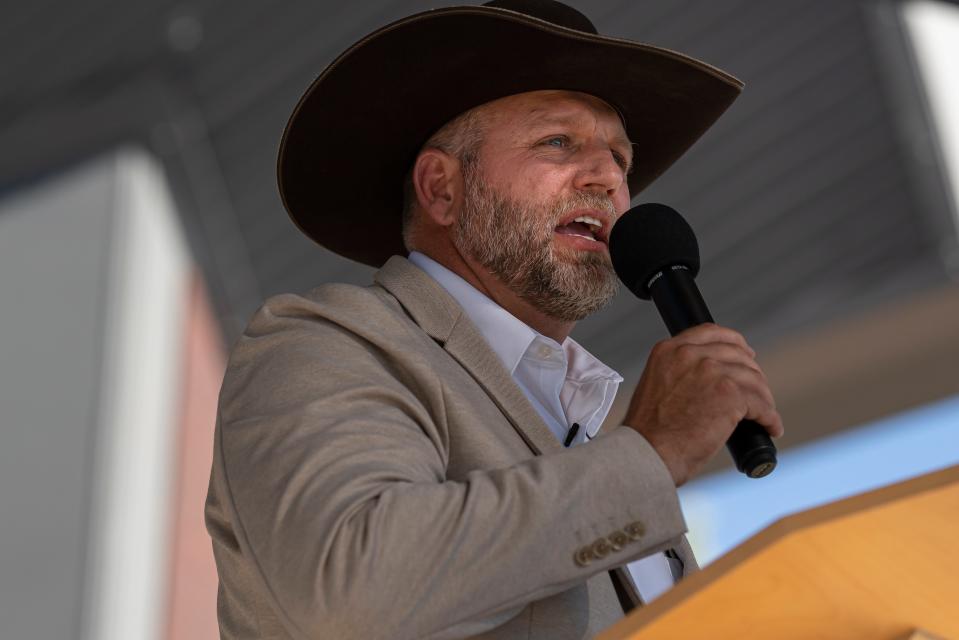 Ammon Bundy announces his candidacy for governor of Idaho during a campaign event on June 19, 2021 in Boise, Idaho. (Getty Images)