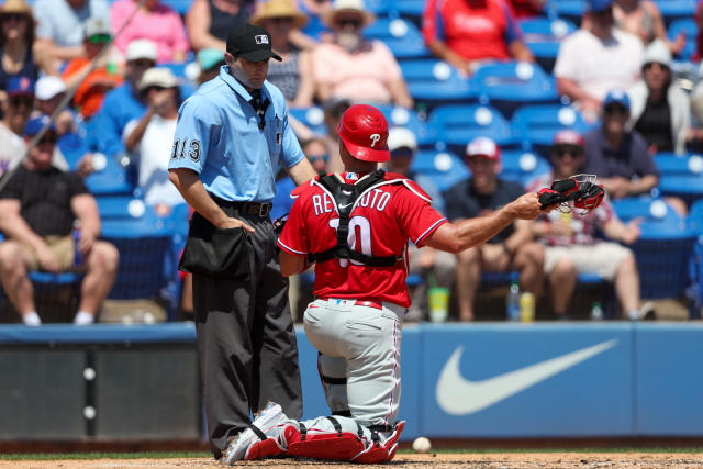 Phillies C J.T. Realmuto ejected by ump for  not catching a ball