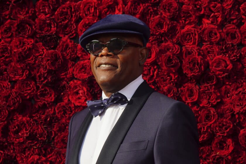 Samuel L. Jackson poses for a photo on the red carpet at the grand opening of Tyler Perry Studios on Saturday, Oct. 5, 2019, in Atlanta. (Photo by Elijah Nouvelage/Invision/AP)