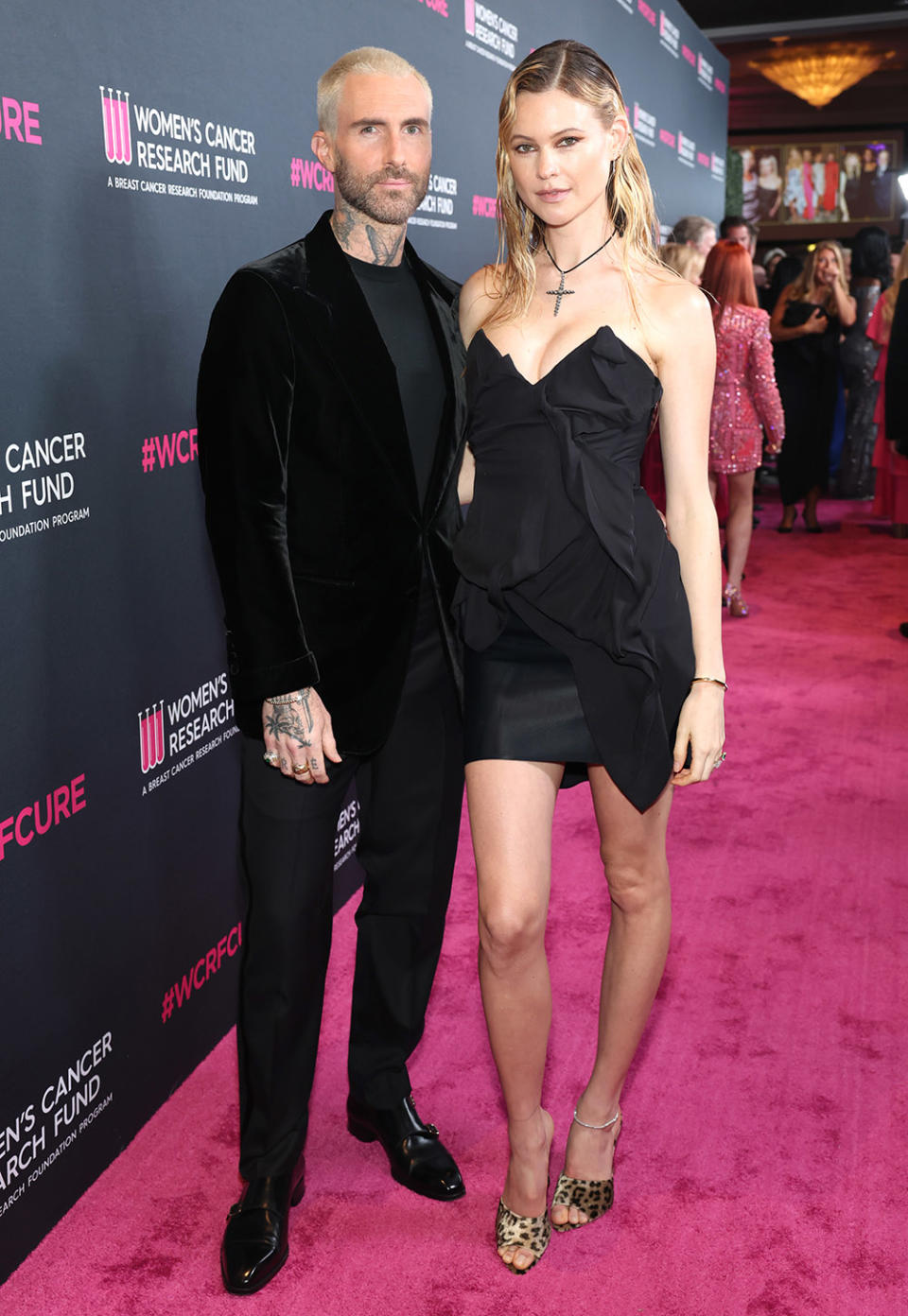 (L-R) Adam Levine and Behati Prinsloo attend An Unforgettable Evening at Beverly Wilshire, A Four Seasons Hotel on March 16, 2023 in Beverly Hills, California.