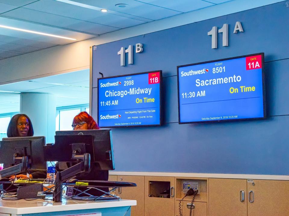 Southwest Airlines counter.