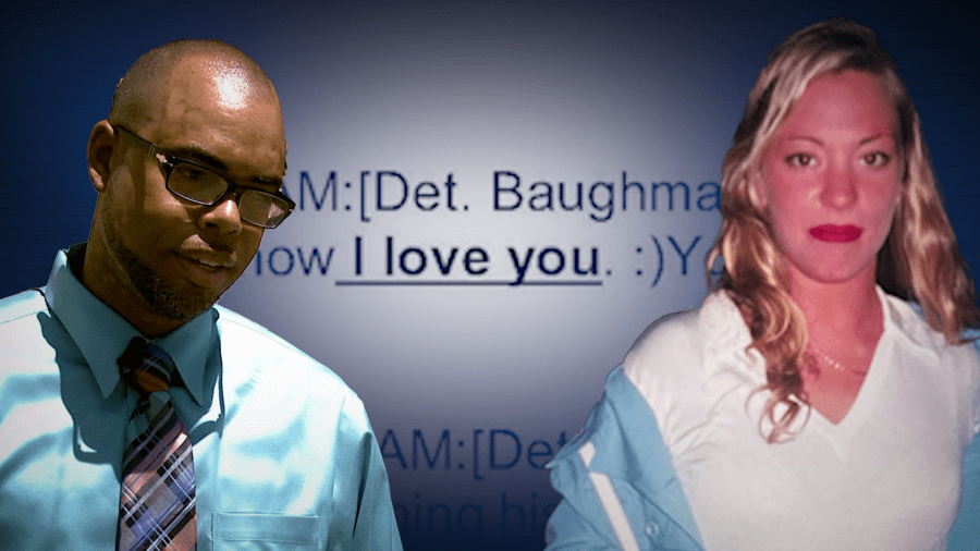 <em>In text messages to Alisha Grundy, Las Vegas Metro Police Detective Chris Baughman referred to her as “honey,” “angel,” “princess,” “sweetheart,” “babe” and “beautiful.” He also texted her a link to a song as he referred to it as “our song.” Baughman texted Grundy “I love you,” and said he missed her and asked when he could see her. (KLAS)</em>