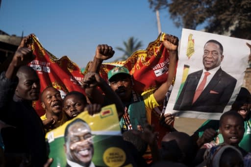 Mnangagwa supporters rejoiced after their champion narrowly won the election