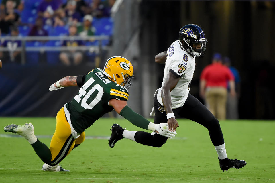 Ravens quarterback Lamar Jackson is looking more and more like a fantasy steal in 2019 drafts. (Photo by Will Newton/Getty Images)