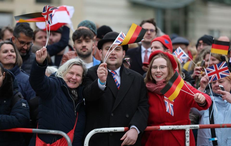 German well-wishers greeted the royal couple