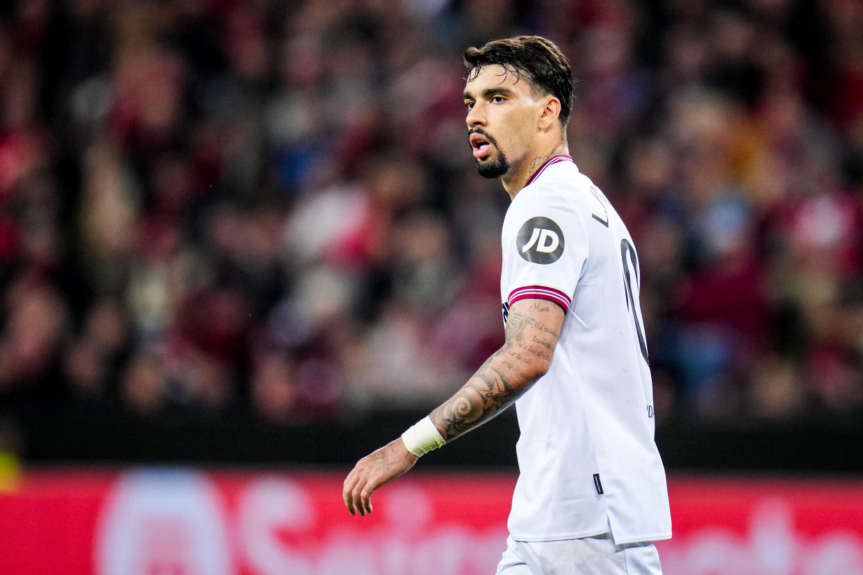 Lucas Paquetá is charged with allegedly breaching betting rules related to four matches over his first two seasons with West Ham. (Photo by Rene Nijhuis/MB Media/Getty Images)