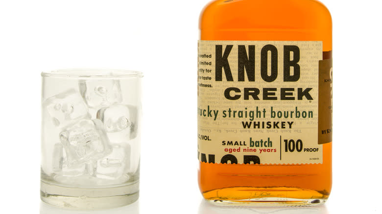 Knob Creek bottle and glass