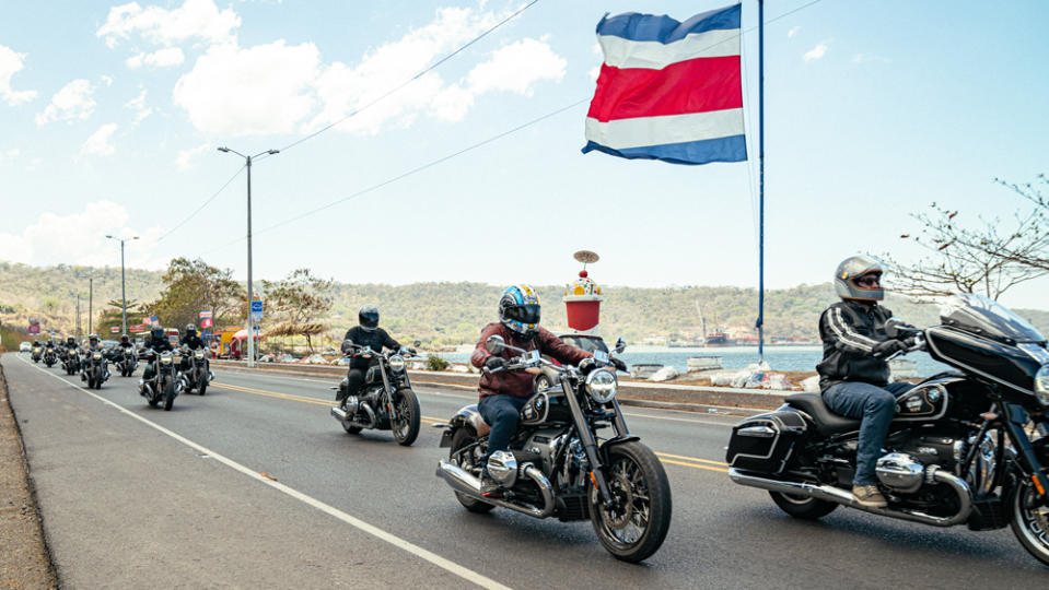 Keeping close together while cruising the roughly 900 miles covered by the Great Getaway Costa Rica. - Credit: Hermann Koepf, courtesy of BMW Motorrad.
