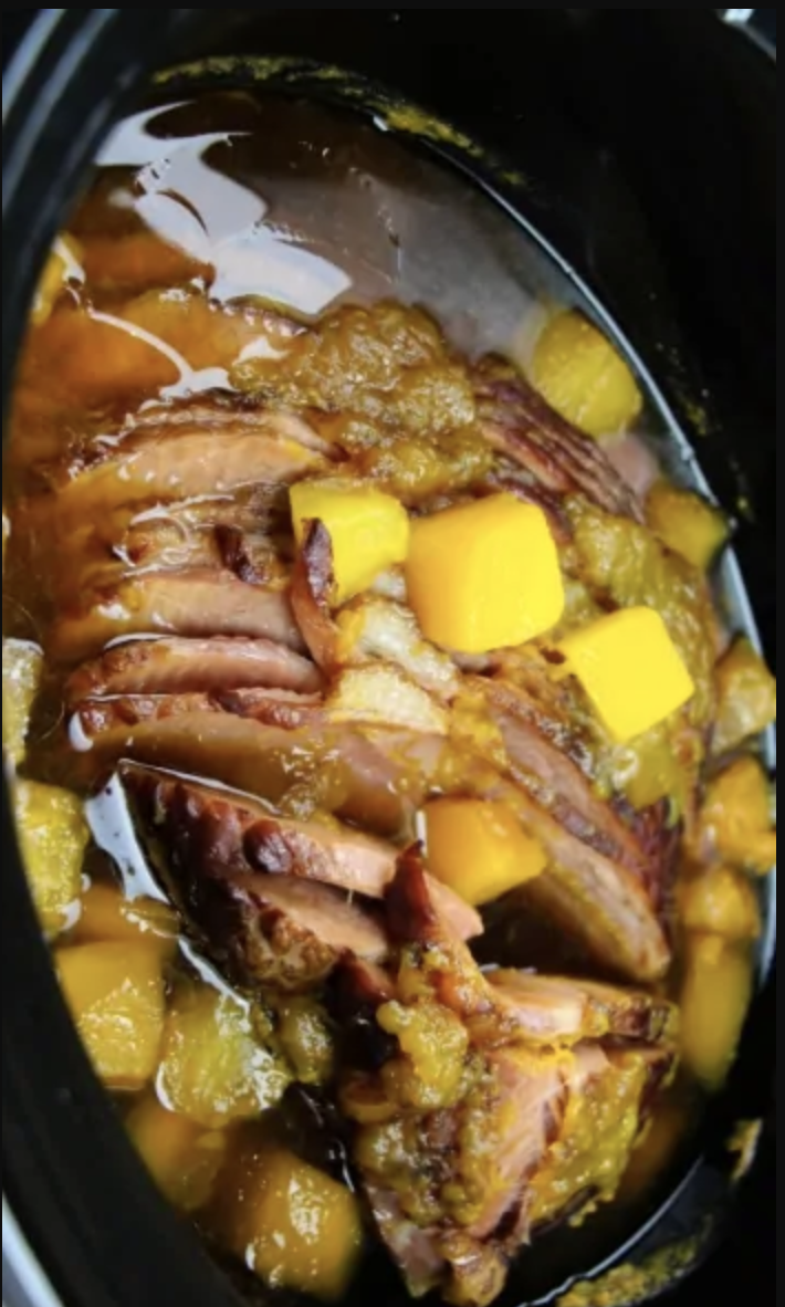 Mango Brown Sugar Crockpot Spiral Ham