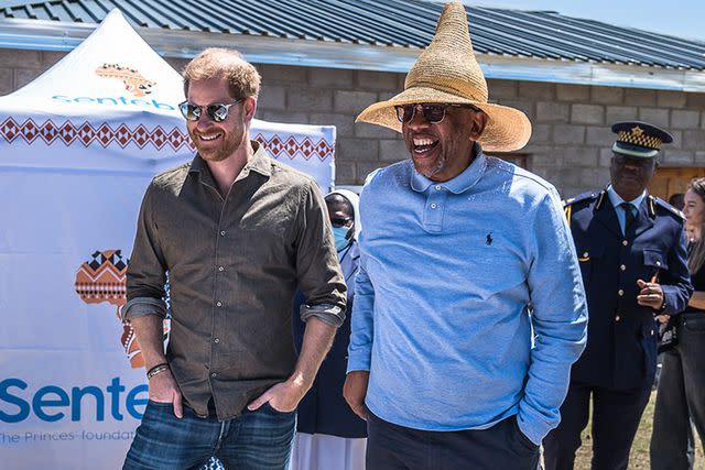 <p>Brian Otieno/Getty</p> Prince Harry and Prince Seeiso of Lesotho.