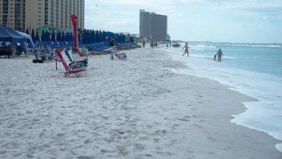 PHOTO: Public Beach Access No. 12 in Panama City Beach, Fla., is pictured June 22, 2014. Three young men from Alabama drowned there the previous evening the sheriff's office announced.  (Tyler Orsburn/Panama City News Herald via USA Today Network)