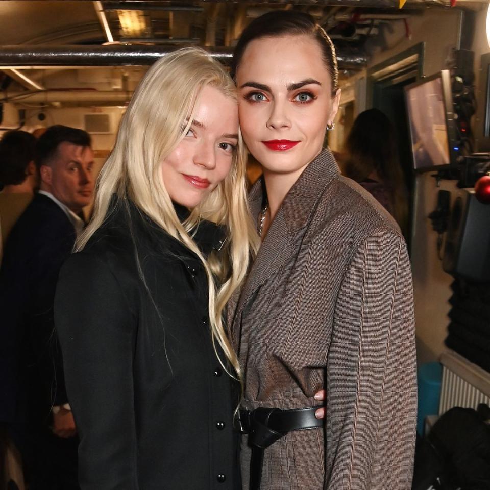 Anya Taylor-Joy and Cara Delevingne showcase contrasting styles on glam London night out