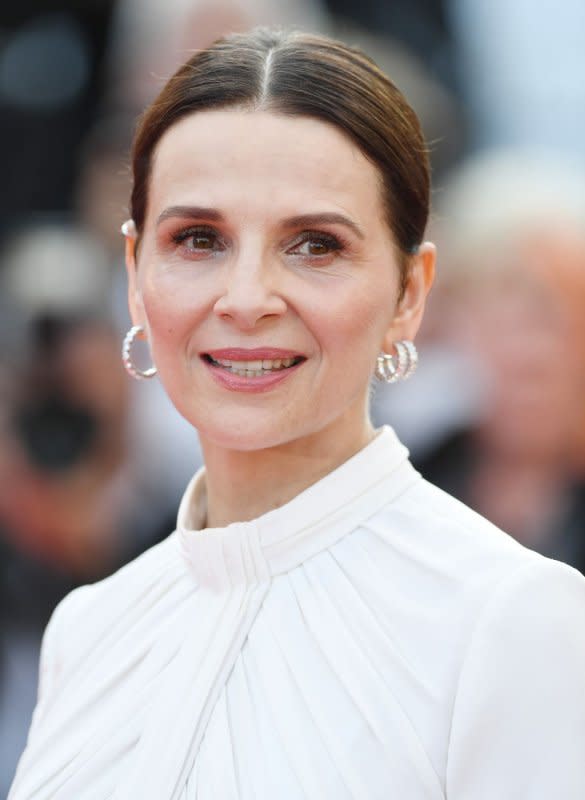 Juliette Binoche attends the premiere of "The Pot-Au-Feu" at the 76th Cannes Film Festival at Palais des Festivals in France on May 24. The actor turns 60 on March 9. File Photo by Rune Hellestad/UPI