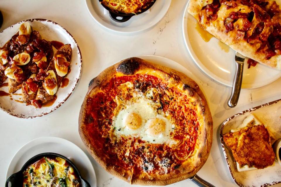 Fireside Pies now serves brunch, including a pancetta-and-egg pizza.