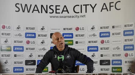 Britain Soccer Football - Swansea City - Bob Bradley Press Conference - Marriott Hotel Swansea - 7/10/16 Swansea City manager Bob Bradley during the press conference Action Images via Reuters / Tony O'Brien Livepic