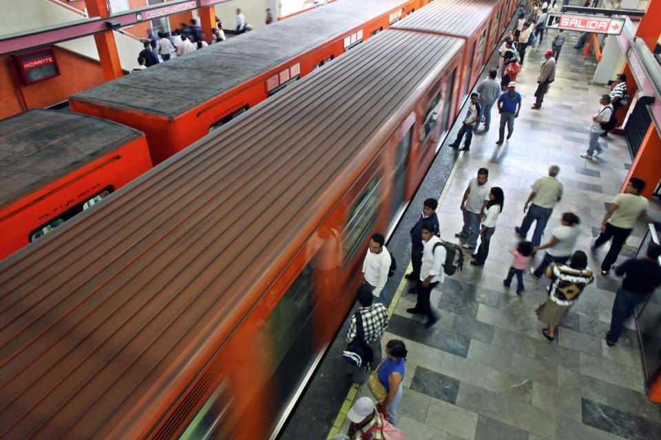 Passengers in a subway station