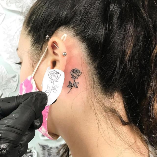 tattoos for girls behind the ear music