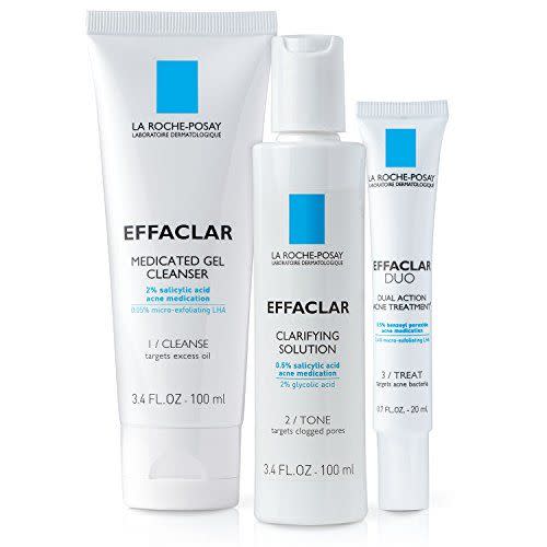 7) Effaclar Dermatological Acne Treatment 3-Step System