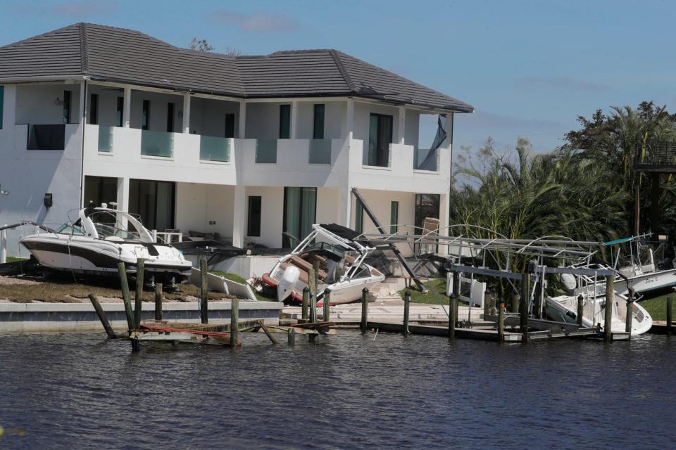 The city of Cape Coral showed major signs of damage after strong winds and flood waters as a result of Hurricane Ian impacted areas of the city on Thursday September 29, 2022.The city of Cape Coral showed major signs of damage after strong winds and flood waters as a result of Hurricane Ian impacted areas of the city on Thursday September 29, 2022.