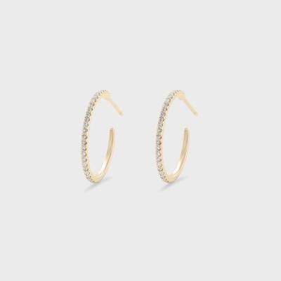 12) Pave Diamond Hoops