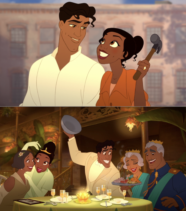 Prince Naveen and Tiana and their families