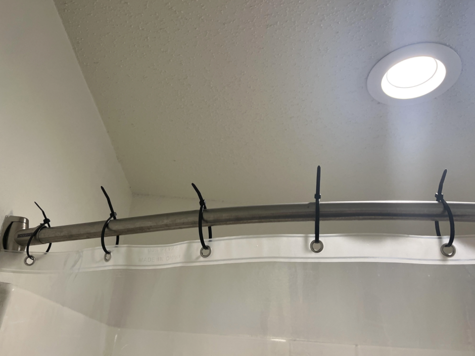 Zip ties as curtain rods