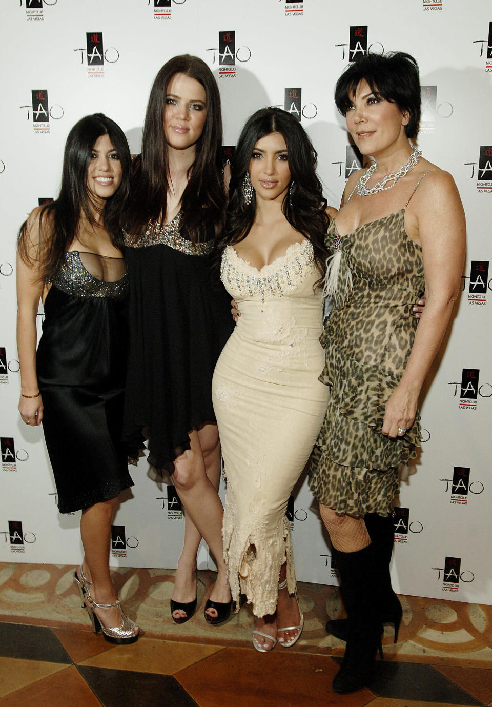 Kourtney, Khloe and Kim Kardashian and Kris Jenner in Las Vegas on April 6, 2007.