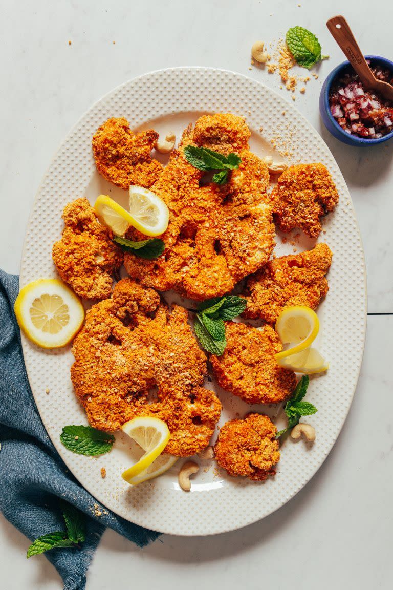 Cashew-Crusted Cauliflower "Steaks"