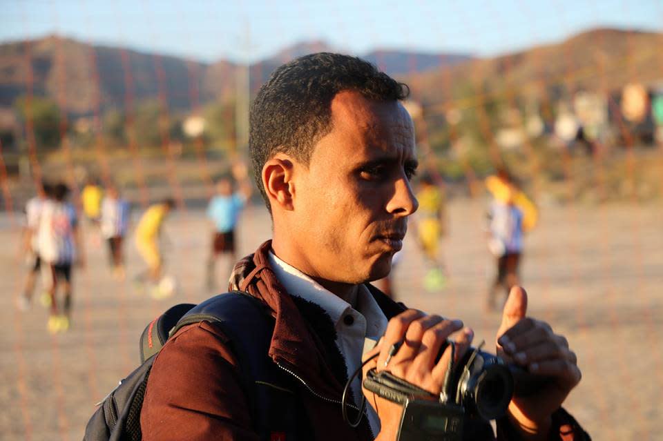 Mohammad al-Qadasi, photographer on assignment for Belqees TV, killed in al-Khayami, Yemen, Jan. 22, 2018. (Photo via Belqees Rights/Twitter)