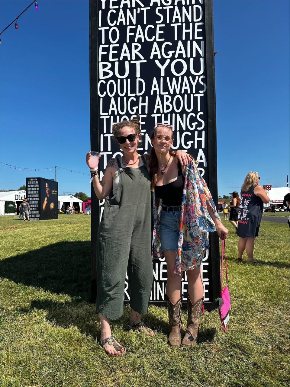 Squire Hobgood, left, and Emory Ycaza, from Montana, attend the second day of Bourbon & Beyond on Friday, Sept. 15, 2023.