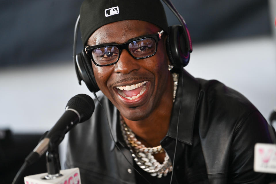 ATLANTA, GEORGIA - OCTOBER 9:  Rapper Young Dolph backstage during day 1 of 2021 ONE Musicfest at Centennial Olympic Park on October 9, 2021 in Atlanta, Georgia. (Photo by Prince Williams/Wireimage)