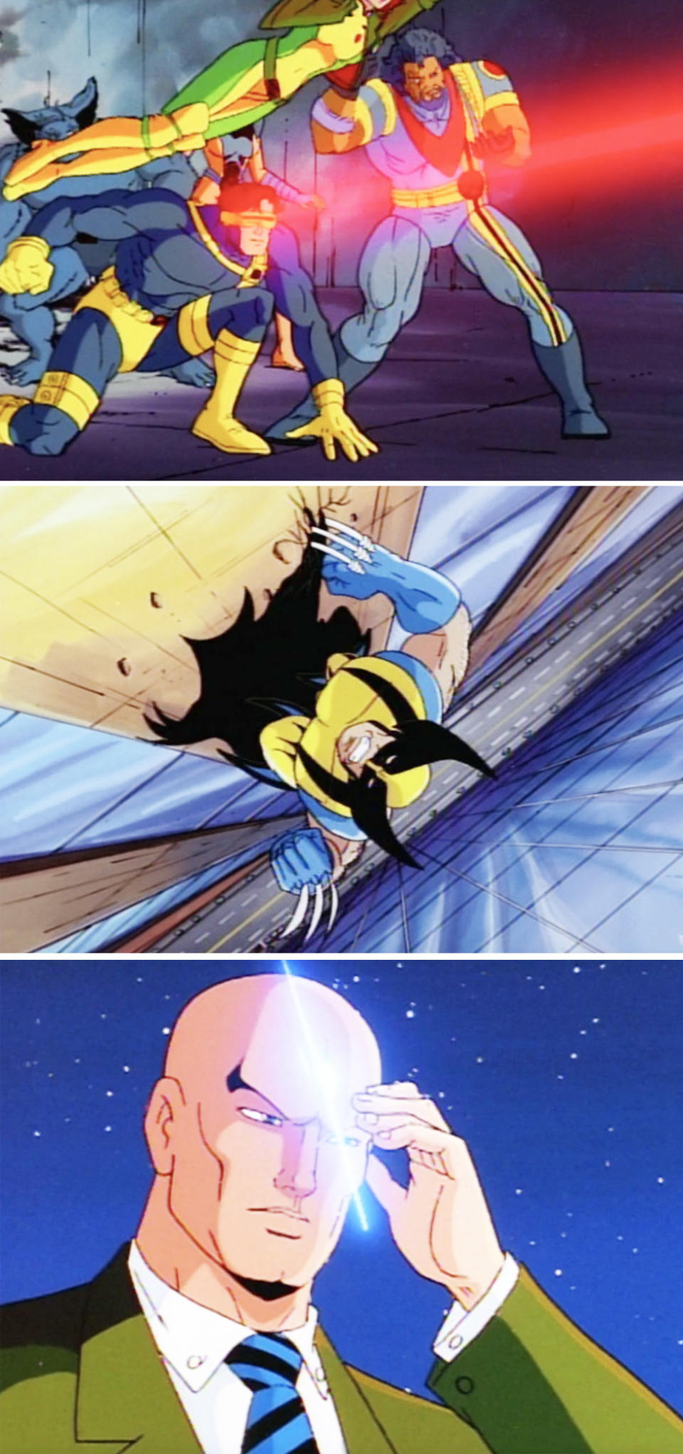 Wolverine in the animated series; Professor X in the animated series