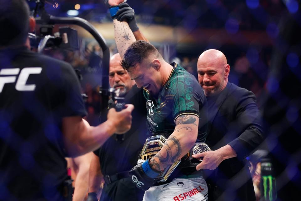 Aspinall became the interim UFC heavyweight champion with his win in New York (Getty Images)