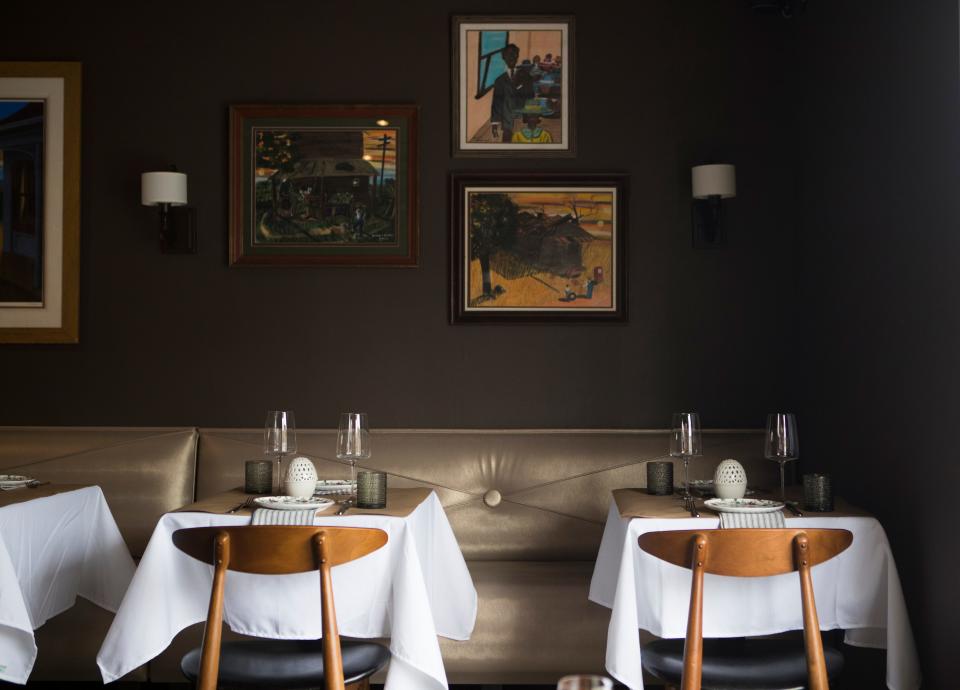 The dining area at the new Snuff Mill Restaurant Butchery & Wine Bar in the Independence Mall Shopping Center. 