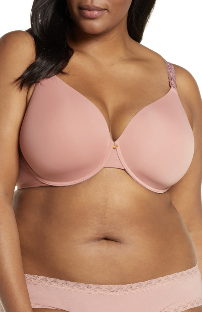 Natori Pure Luxe Underwire T-Shirt Bra in Red Clay (Photo via Nordstrom)