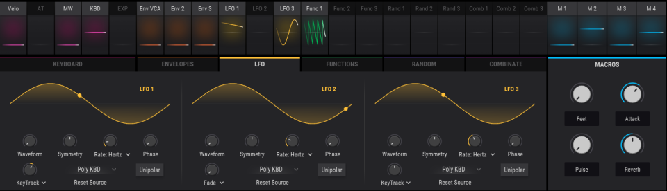 Arturia Pigments 3 modulation section