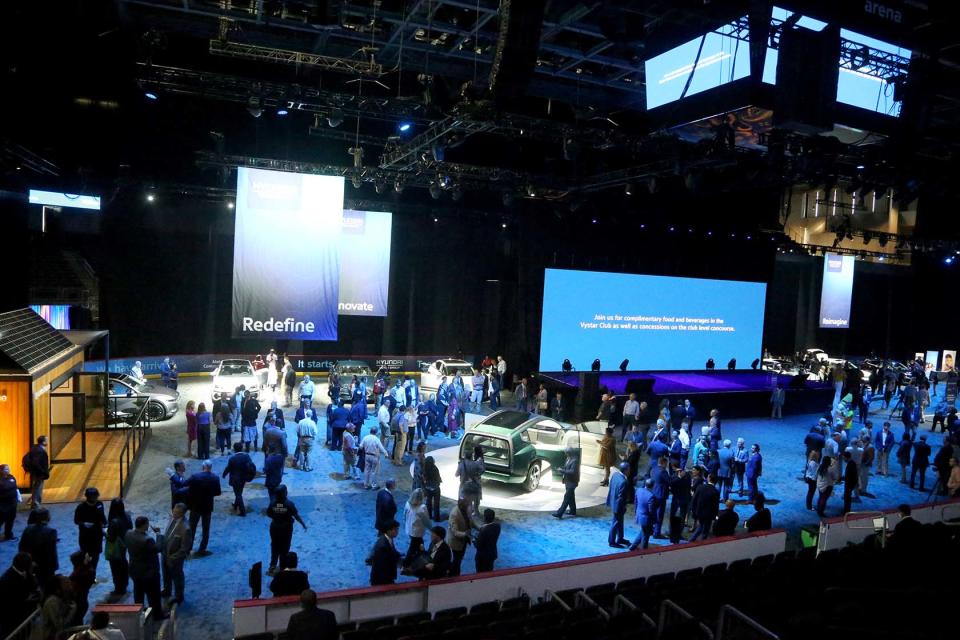 Several Hyundai electric vehicles were on display Tuesday October 25, 2022 during the Hyundai community celebration at enmarket Arena.