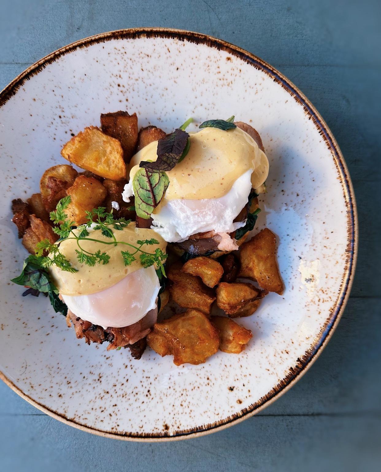 Washington House, in Sellersville, serves brunch on Sundays with dishes such as eggs benedict.