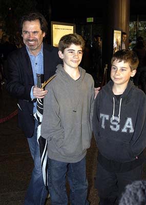 Dennis Miller and sons Morton and Holden at the Hollywood premiere of Warner Bros. A Mighty Wind