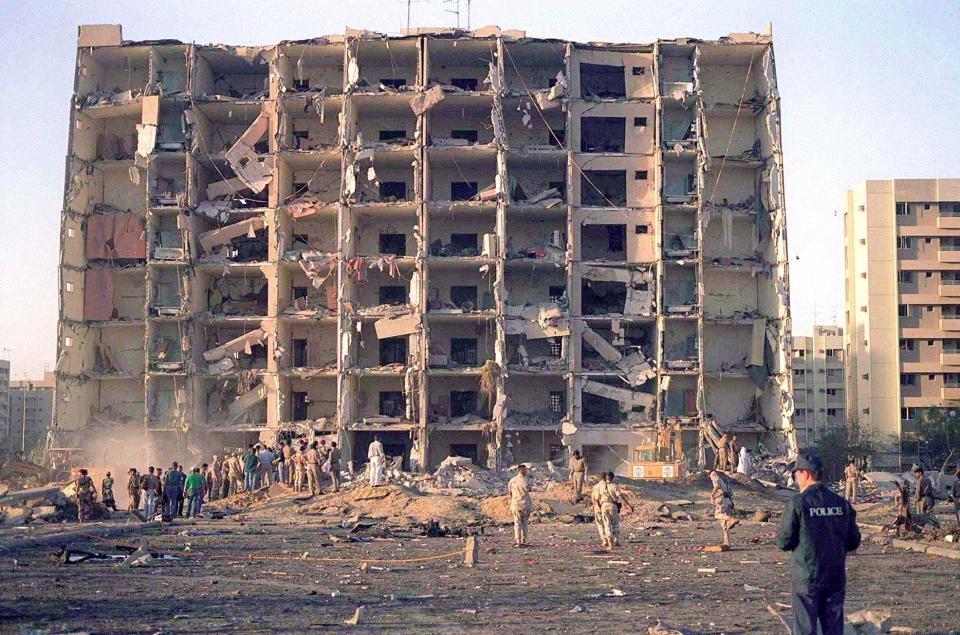 The 1996 bombing of the Khobar Towers in Saudi Arabia killed 19 U.S. service members.