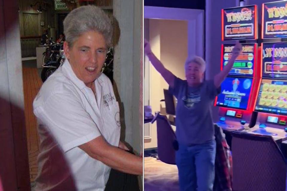 <p>Christy Georges-Barnett/Facebook;LasVegasLocally/X</p> Race car driver Christy Georges-Barnett won more than $1 million on a Las Vegas slot machine.