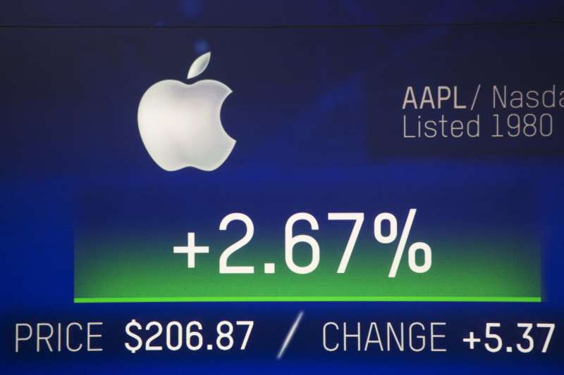 2018年8月2日，蘋果站上美國企業史「市值1兆美元」王座。（AP）