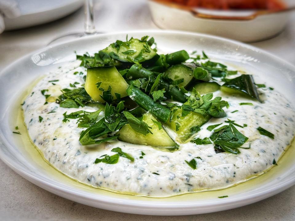 Jalapeño labneh is served at the new NiMo Coastal Mediterranean restaurant in Tequesta.