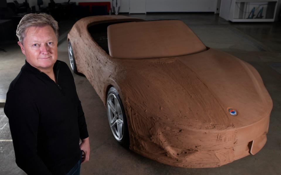 Henrik Fisker with a clay design study for an all electric sports car - Dan Tuffs