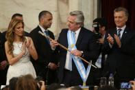 El presidente argentino, Alberto Fernández, durante la ceremonia de asunción en el Congreso Nacional, en Buenos Aires.