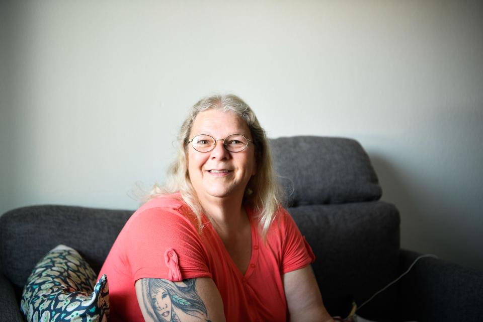 Karen Brimer is one of the first residents to move into the Wallace Studios apartments in Nashville, Tenn., Friday, June 14, 2024. (Credit: Stephanie Amador/The Tennessean)