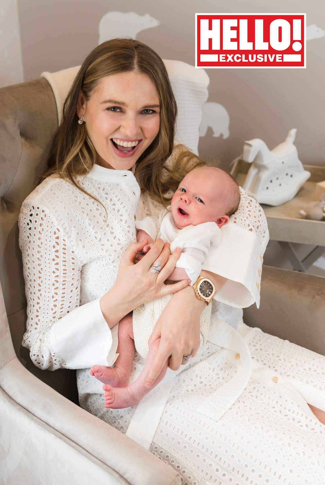 Zoe Salmon welcomed her son Fitzwilliam in April (Hello!/PA)