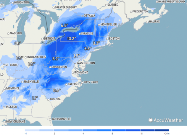 24-Hour Snowfall 1/17